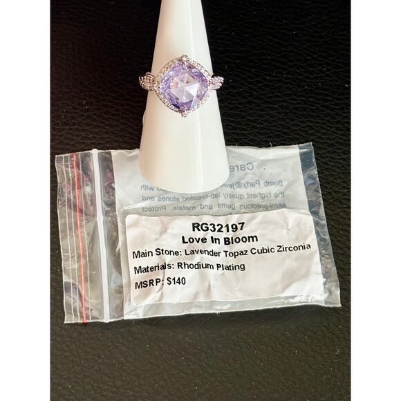 Bomb Party RG32197 Love In Bloom Lavender Topaz Cubic Zirconia Size 7 - Picture 4 of 4